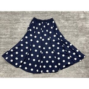 Chances R Skirt Womens Small Blue White Polka Dot‎ Midi Long ALine Casual